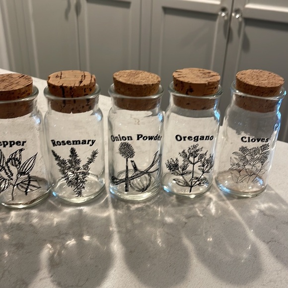 Vintage Wheaton Glass Spice Jars with Cork Tops Set of 9 - Picture 4 of 4